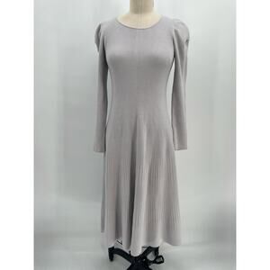 SALE Lillian Carat Sweater Dress Sz 2 (S) Light Gray Puff Sleeve Japanese